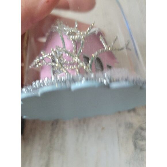 Snow house dome glitter joy ornament Xmas Decor - Picture 4 of 6